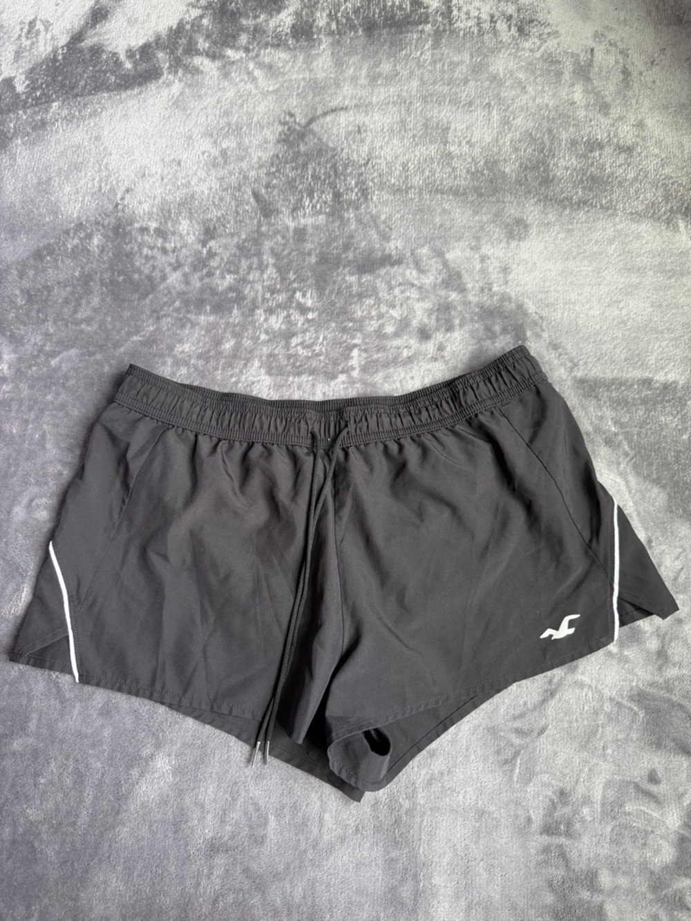 Hollister Black Athletic Shorts with White Trim